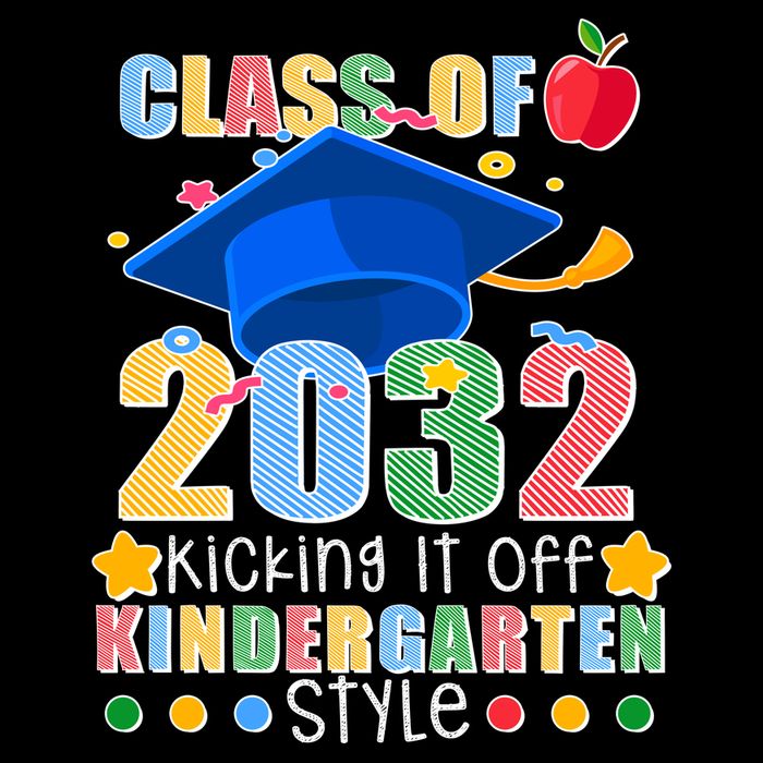 Class of 2032 Kicking off Kindergarten Full Zip Hoodie