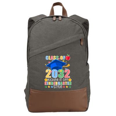 Class of 2032 Kicking off Kindergarten Cotton Canvas Backpack