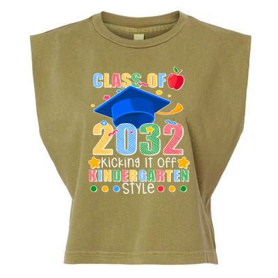 Class of 2032 Kicking off Kindergarten Garment-Dyed Women's Muscle Tee