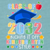 Class of 2032 Kicking off Kindergarten Sueded Cloud Jersey T-Shirt