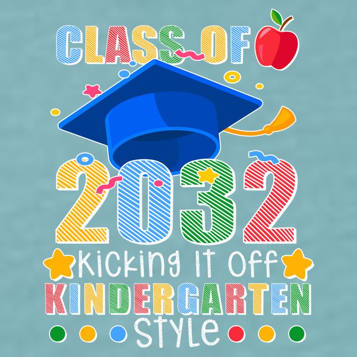 Class of 2032 Kicking off Kindergarten Sueded Cloud Jersey T-Shirt
