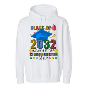 Class of 2032 Kicking off Kindergarten Garment-Dyed Fleece Hoodie