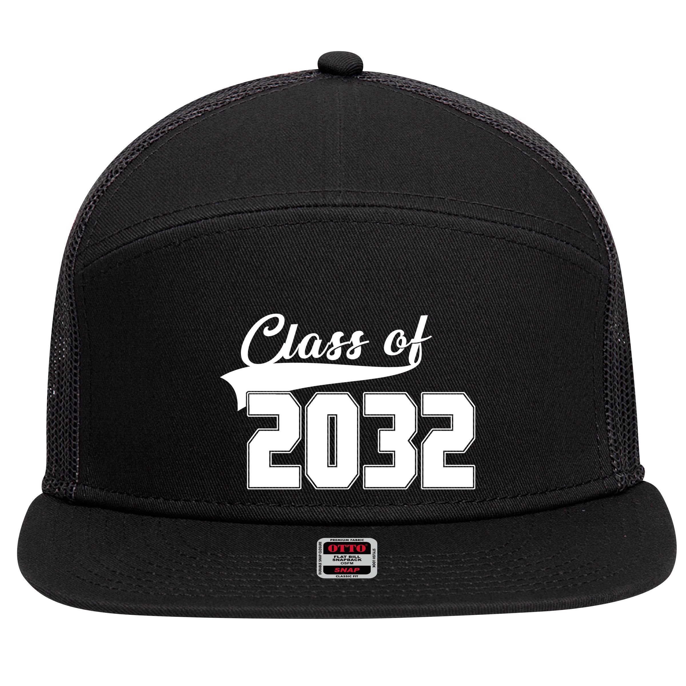 Class Of 2032 Kindergarten Future Graduate 7 Panel Mesh Trucker Snapback Hat