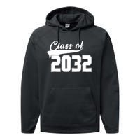 Class Of 2032 Kindergarten Future Graduate Performance Fleece Hoodie