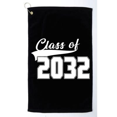 Class Of 2032 Kindergarten Future Graduate Platinum Collection Golf Towel