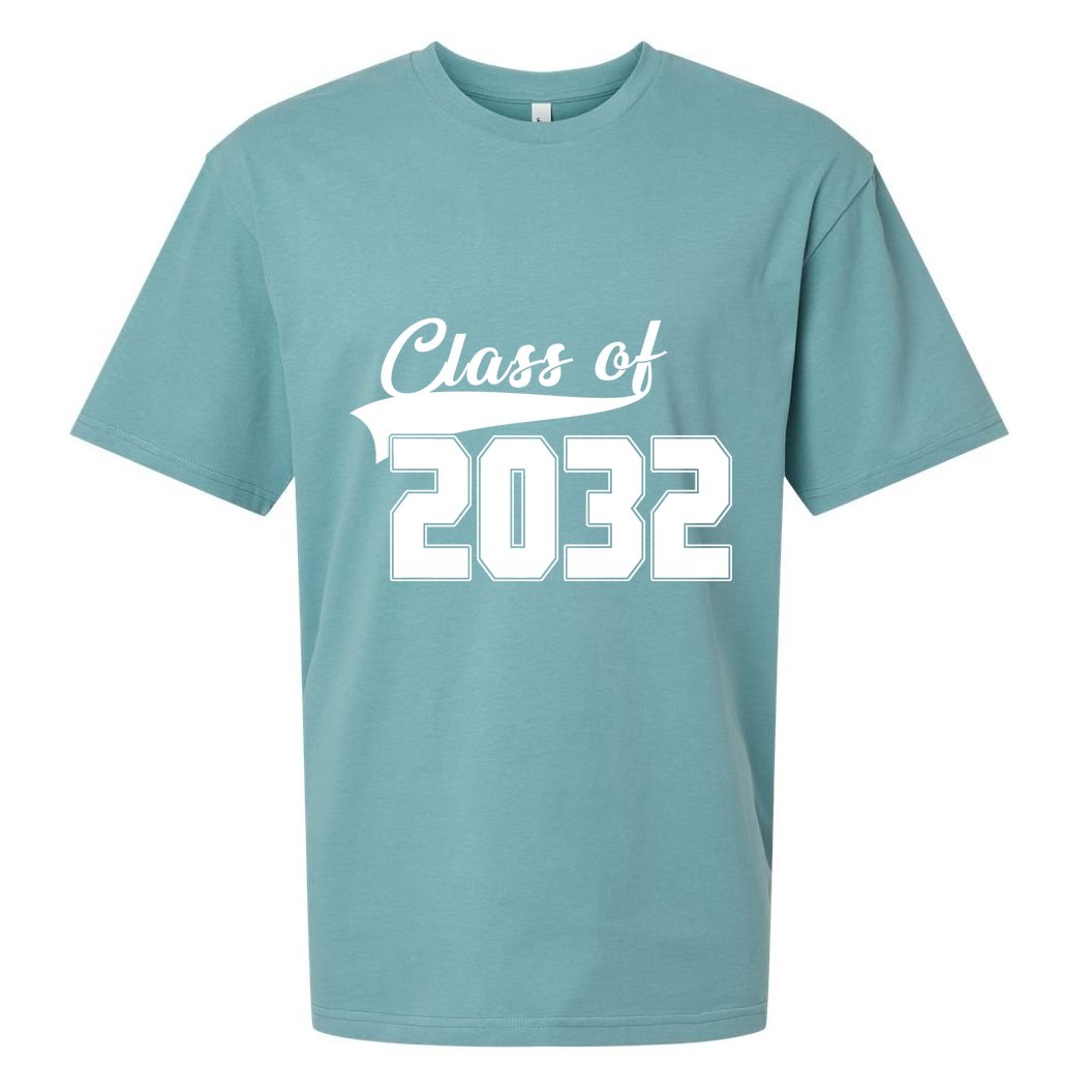 Class Of 2032 Kindergarten Future Graduate Sueded Cloud Jersey T-Shirt