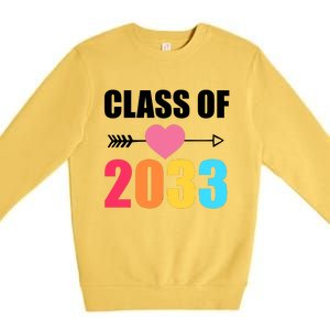 Class of 2033 School Kindergarten Colorful Premium Crewneck Sweatshirt