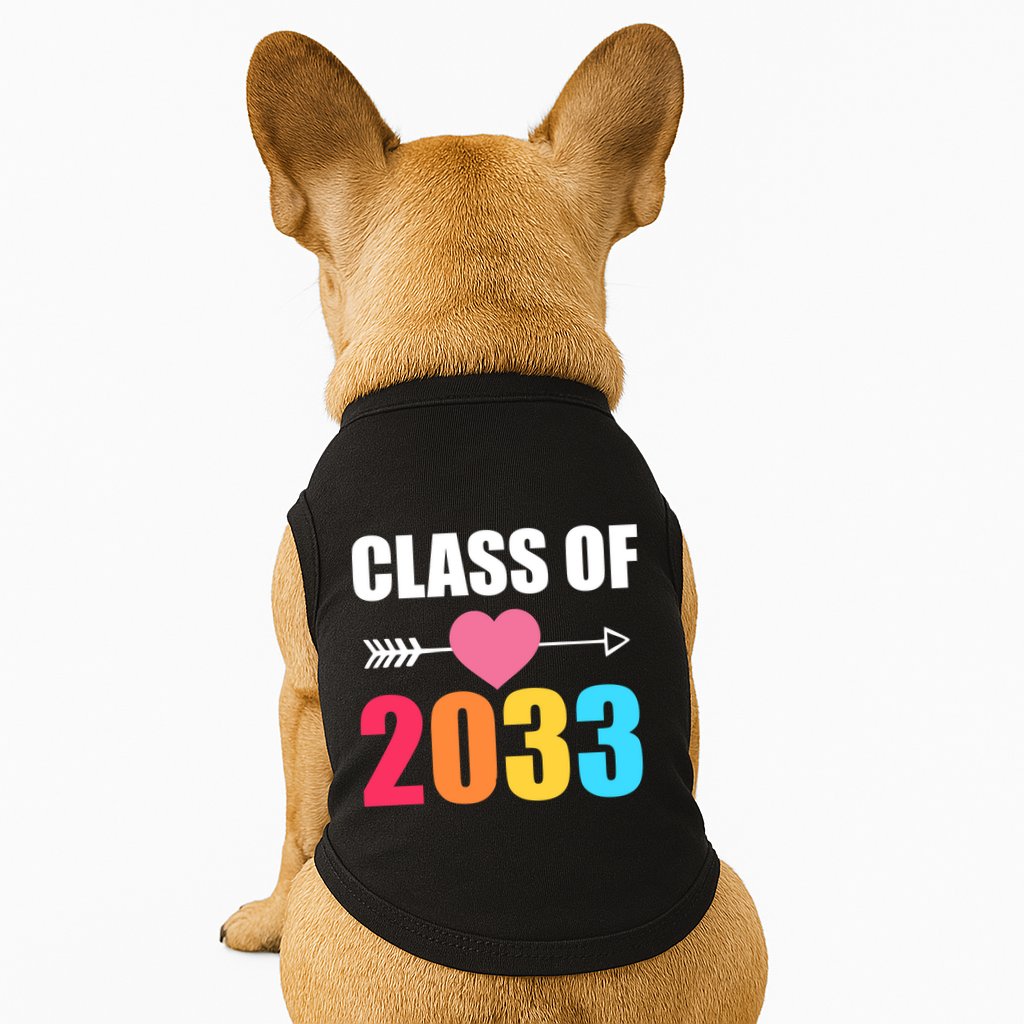 Class of 2033 School Kindergarten Colorful Doggie Tank