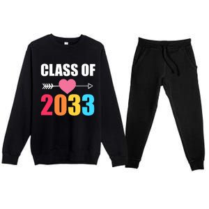 Class of 2033 School Kindergarten Colorful Premium Crewneck Sweatsuit Set