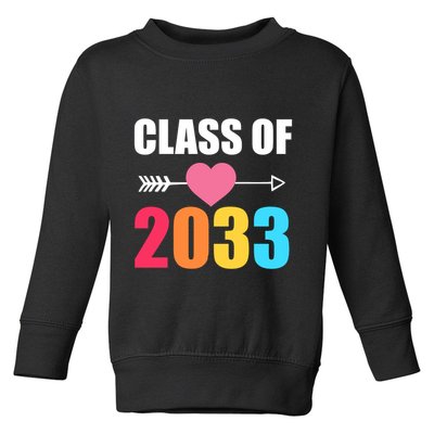 Class of 2033 School Kindergarten Colorful Toddler Sweatshirt