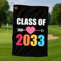 Class of 2033 School Kindergarten Colorful Golf Towel