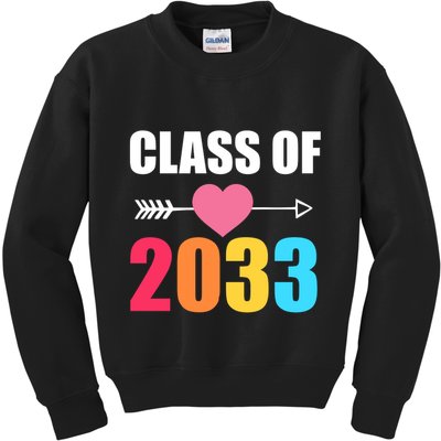 Class of 2033 School Kindergarten Colorful Kids Sweatshirt
