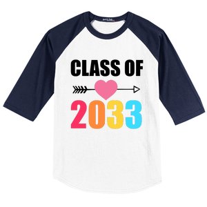 Class of 2033 School Kindergarten Colorful Baseball Sleeve Shirt