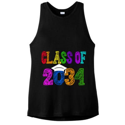 Class Of 2034 Graduation First Day Of School Ladies PosiCharge Tri-Blend Wicking Tank