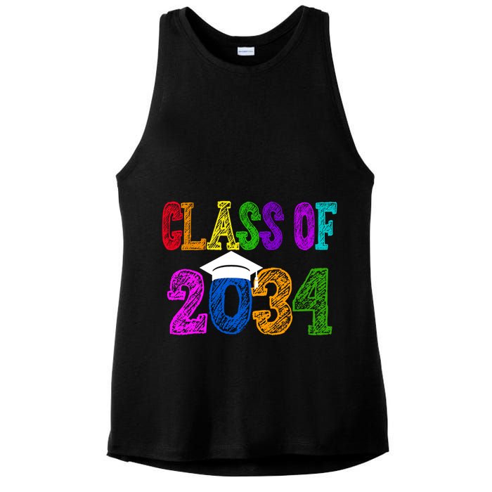 Class Of 2034 Graduation First Day Of School Ladies PosiCharge Tri-Blend Wicking Tank
