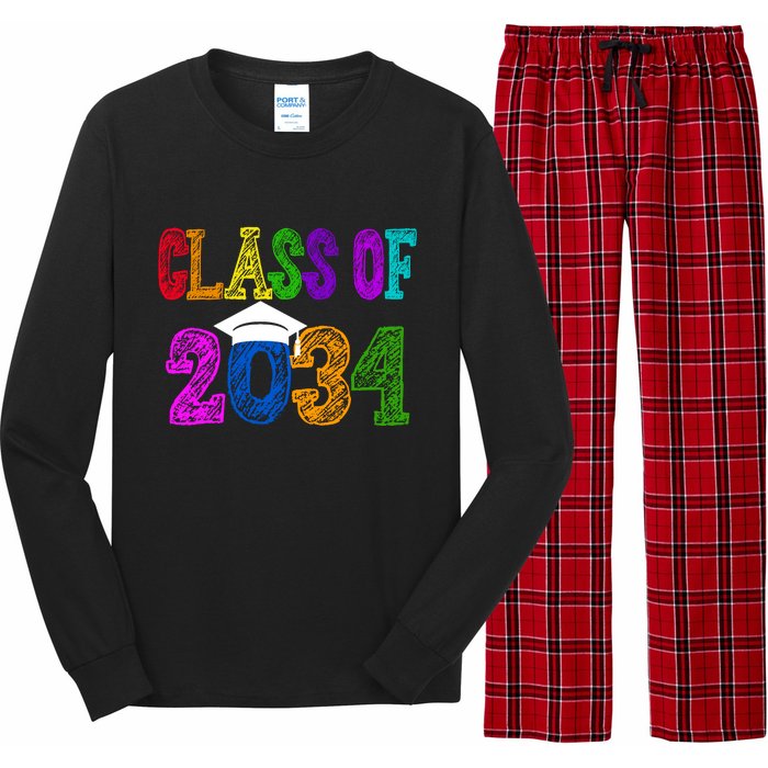 Class Of 2034 Graduation First Day Of School Long Sleeve Pajama Set