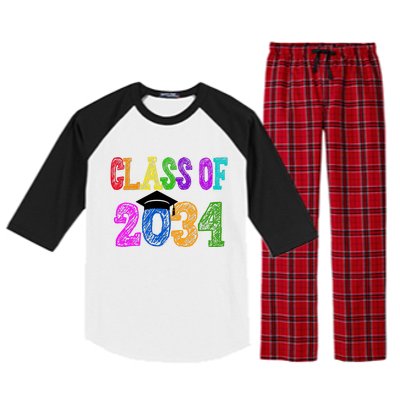 Class Of 2034 Graduation First Day Of School Raglan Sleeve Pajama Set