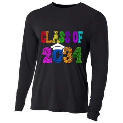Class Of 2034 Graduation First Day Of School Cooling Performance Long Sleeve Crew