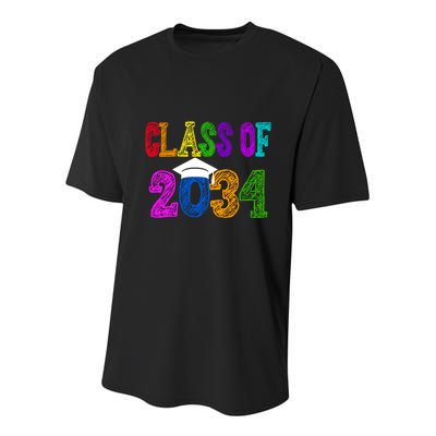 Class Of 2034 Graduation First Day Of School Youth Performance Sprint T-Shirt