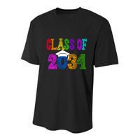 Class Of 2034 Graduation First Day Of School Youth Performance Sprint T-Shirt