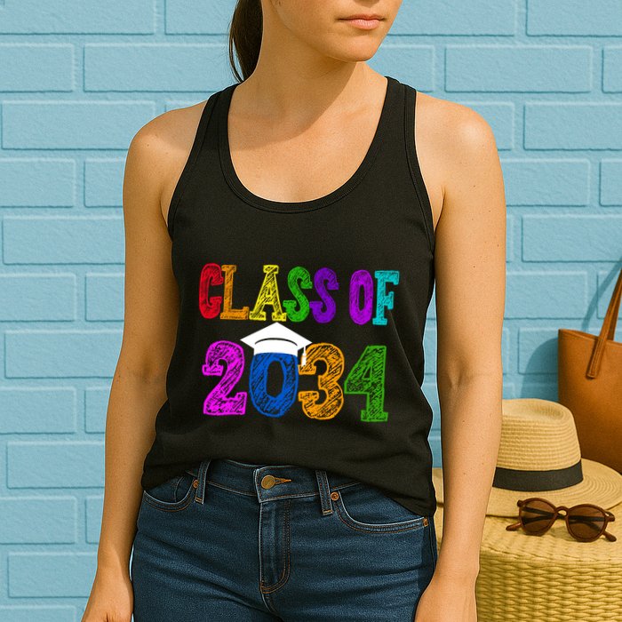 Class Of 2034 Graduation First Day Of School Womens Tank Top