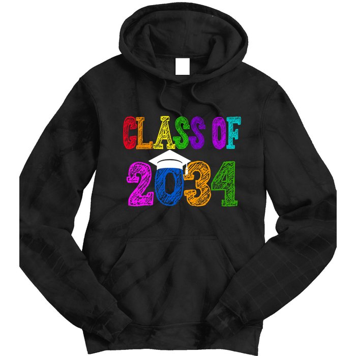 Class Of 2034 Graduation First Day Of School Tie Dye Hoodie