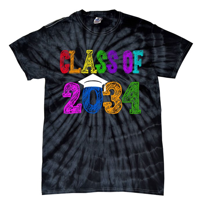 Class Of 2034 Graduation First Day Of School Tie-Dye T-Shirt