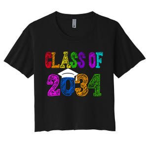 Class Of 2034 Graduation First Day Of School Women's Crop Top Tee