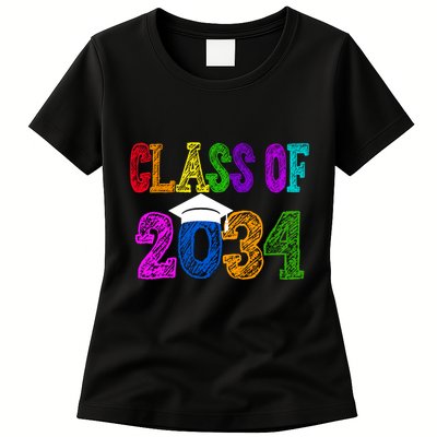 Class Of 2034 Graduation First Day Of School Womens T-Shirt