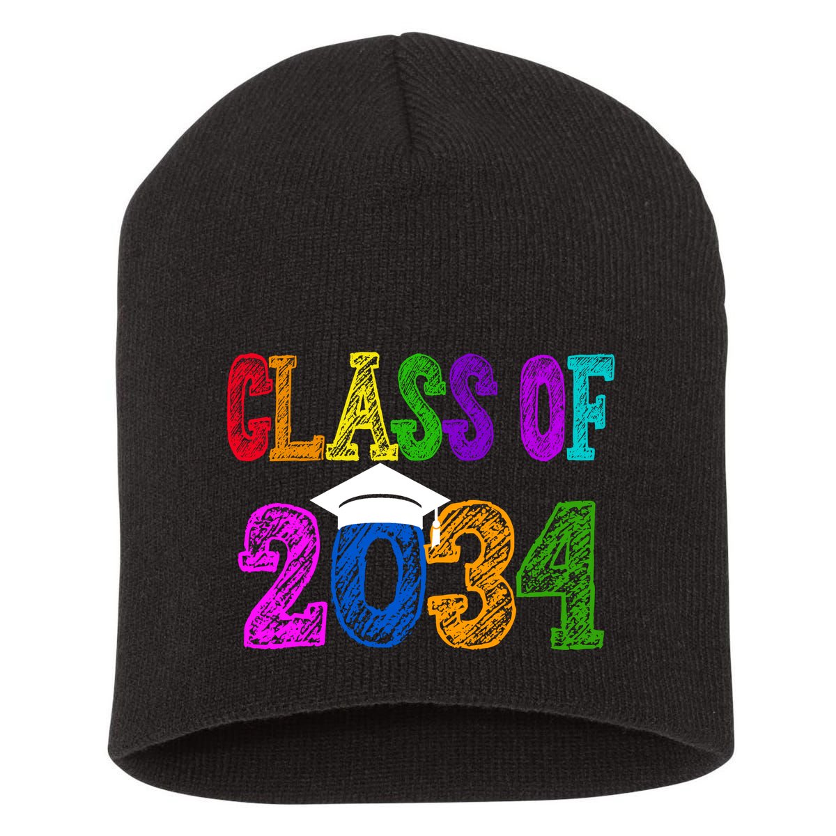 Class Of 2034 Graduation First Day Of School Short Acrylic Beanie