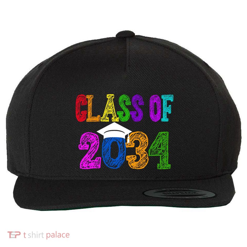 Class Of 2034 Graduation First Day Of School Wool Snapback Cap