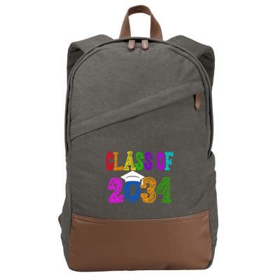 Class Of 2034 Graduation First Day Of School Cotton Canvas Backpack