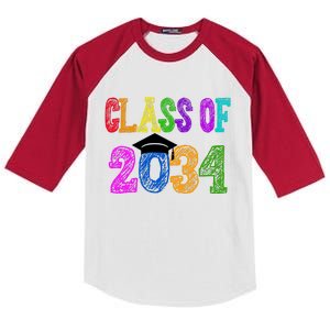 Class Of 2034 Graduation First Day Of School Kids Colorblock Raglan Jersey