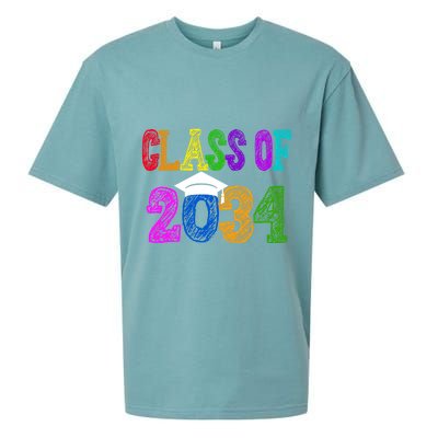 Class Of 2034 Graduation First Day Of School Sueded Cloud Jersey T-Shirt