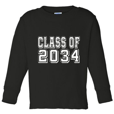 Class Of 2034 Grow With Me Toddler Long Sleeve Shirt