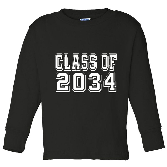 Class Of 2034 Grow With Me Toddler Long Sleeve Shirt