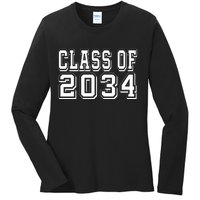 Class Of 2034 Grow With Me Ladies Long Sleeve Shirt