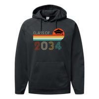 Class Of 2034 Grow With Me Pre-K Graduate Vintage Performance Fleece Hoodie