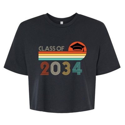 Class Of 2034 Grow With Me Pre-K Graduate Vintage Bella+Canvas Jersey Crop Tee