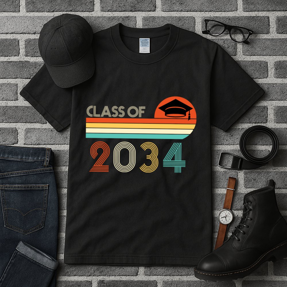 Class Of 2034 Grow With Me Pre-K Graduate Vintage Tall T-Shirt