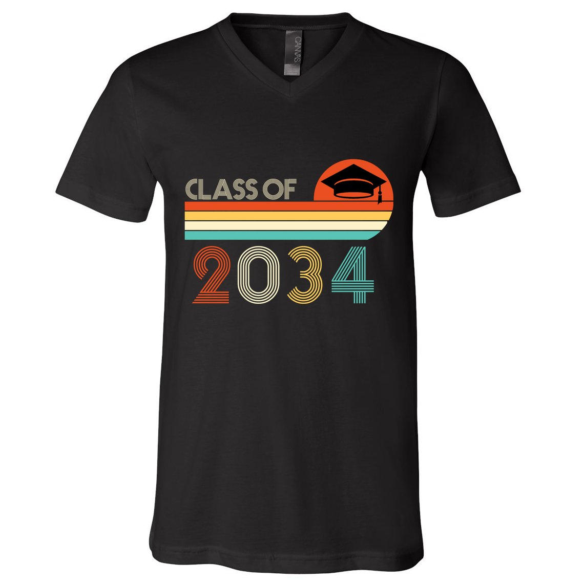 Class Of 2034 Grow With Me Pre-K Graduate Vintage V-Neck T-Shirt