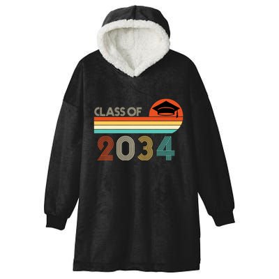 Class Of 2034 Grow With Me Pre-K Graduate Vintage Hooded Wearable Blanket