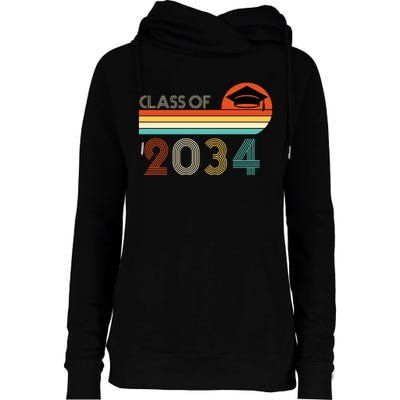 Class Of 2034 Grow With Me Pre-K Graduate Vintage Womens Funnel Neck Pullover Hood