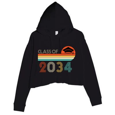 Class Of 2034 Grow With Me Pre-K Graduate Vintage Crop Fleece Hoodie