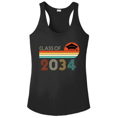 Class Of 2034 Grow With Me Pre-K Graduate Vintage Ladies PosiCharge Competitor Racerback Tank