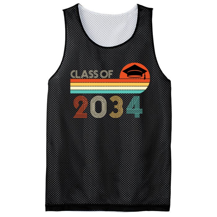 Class Of 2034 Grow With Me Pre-K Graduate Vintage Mesh Reversible Basketball Jersey Tank