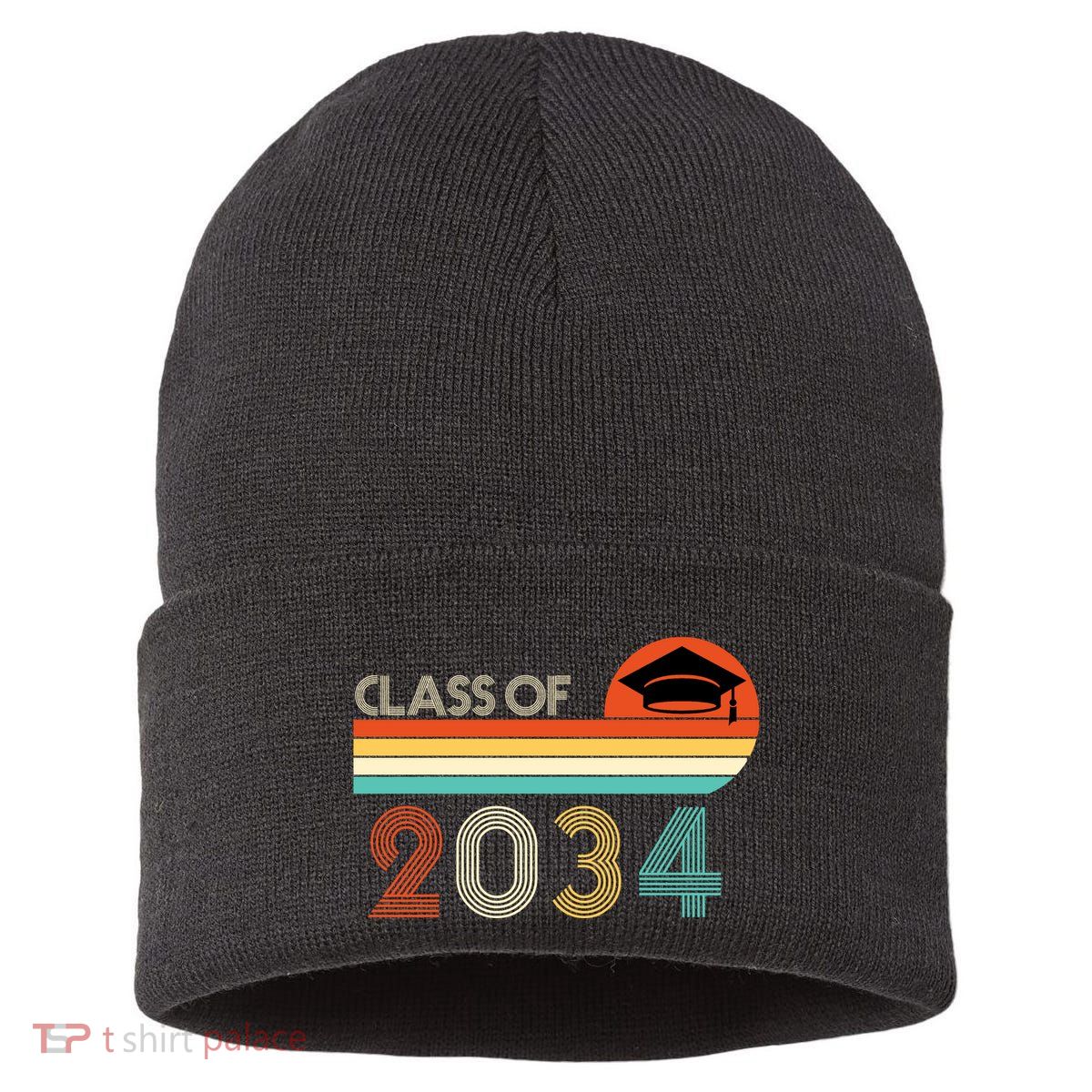 Class Of 2034 Grow With Me Pre-K Graduate Vintage Sustainable Knit Beanie
