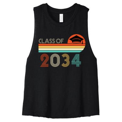 Class Of 2034 Grow With Me Pre-K Graduate Vintage Women's Racerback Cropped Tank