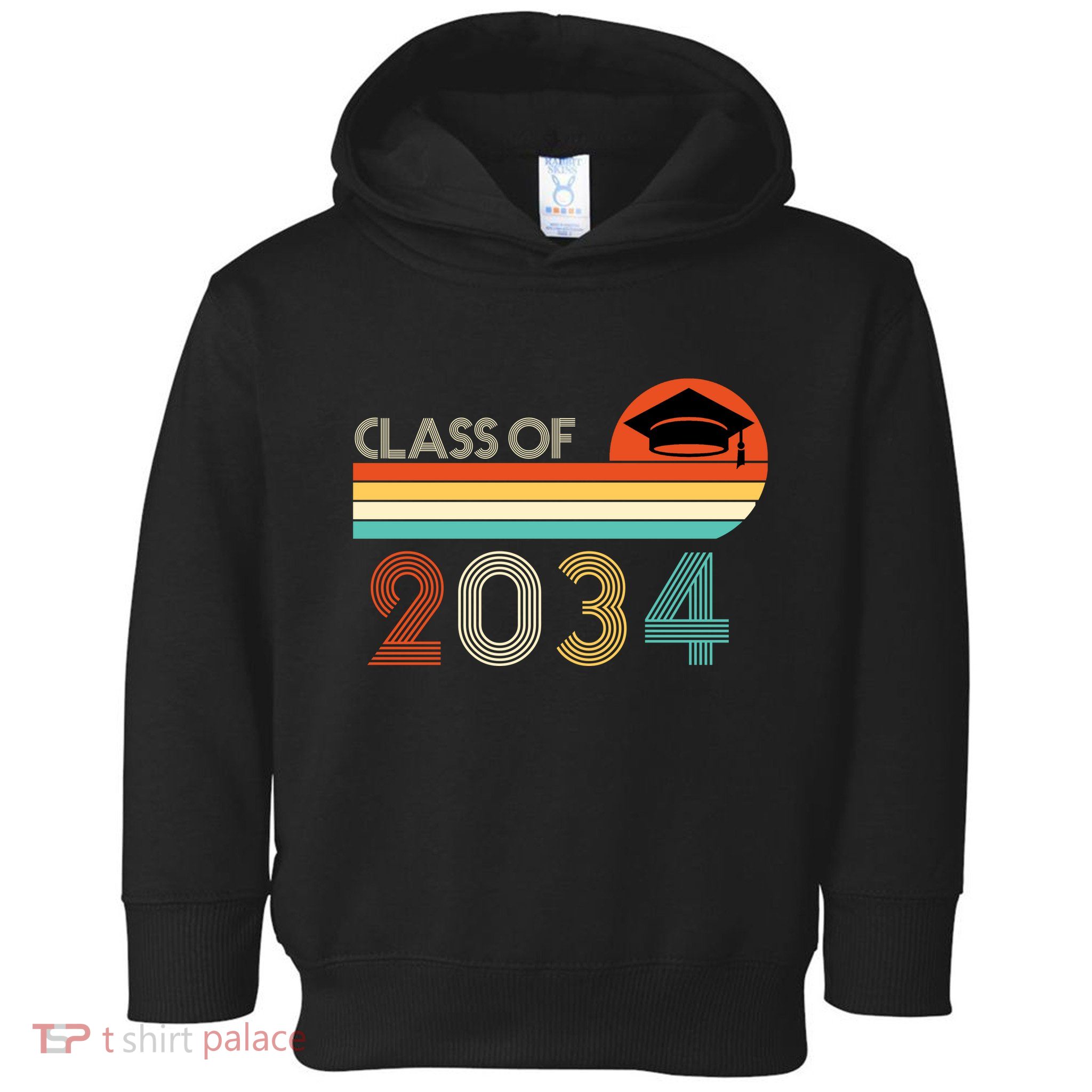 Class Of 2034 Grow With Me Pre-K Graduate Vintage Toddler Hoodie