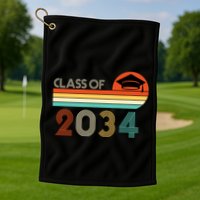 Class Of 2034 Grow With Me Pre-K Graduate Vintage Golf Towel